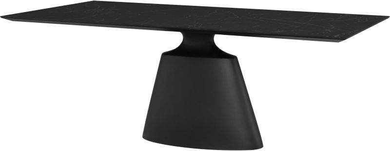 Taji Dining Table (Medium Rectangular - Black Ceramic Top with Black Base)