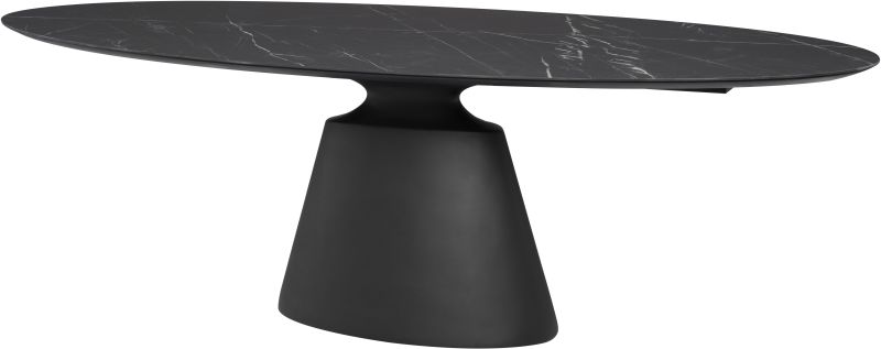 Taji Dining Table (Black Ceramic Top - Black Base)