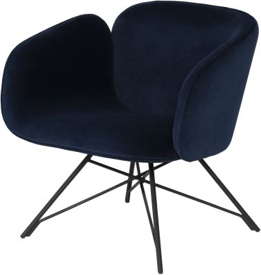 Doppio Occasional Chair (Dusk Fabric & Black Frame)