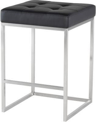 Chi Counter Stool (Black with Silver Frame)