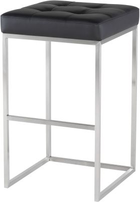Chi Bar Stool (Black with Silver Frame)