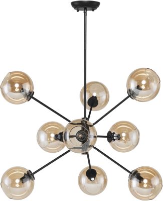 Atom Pendant Light (Champagne with Black Fixture)