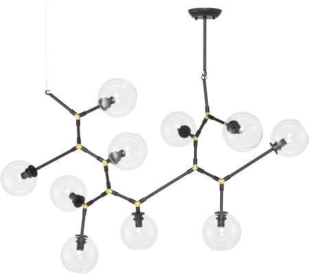 Atom 10 Pendant Light (Clear with Black Fixture)