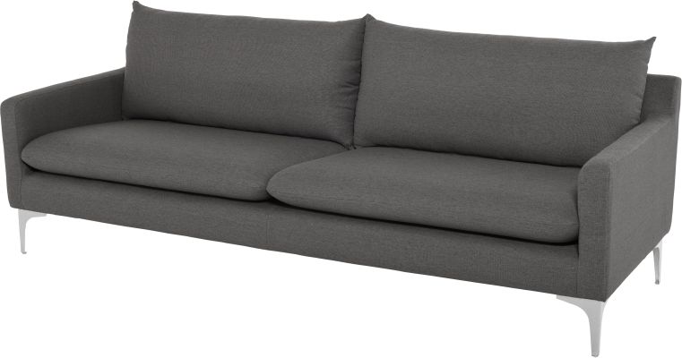 Anders Triple Seat Sofa (Slate Grey with Silver Legs)