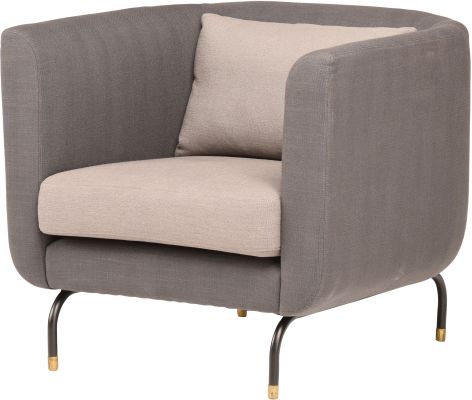 Gabriel Single Seat Sofa (Charcoal Grey with Pewter Grey Cushion)