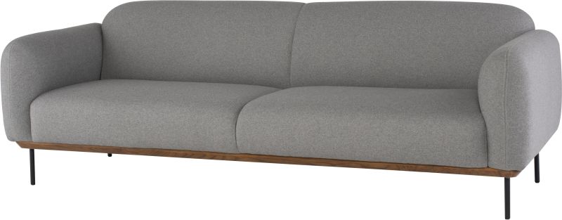 Benson Triple Seat Sofa (Light Grey with Black Legs)