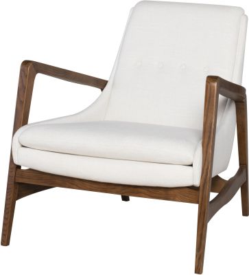 Enzo Occasional Chair (Flax with Walnut Legs)