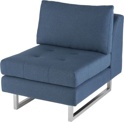 Janis Seat Sofa sans Accoudoirs (Étroit - Lagon Bleu avec Pattes Argent)