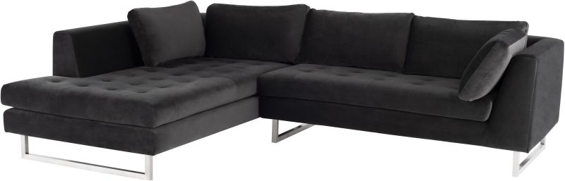 Janis Sectional Sofa (Left - Shadow Grey with Silver Legs)