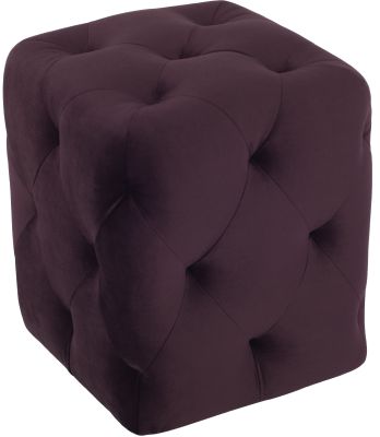 Tufty Ottoman (Cube - Mulberry with Black Legs)