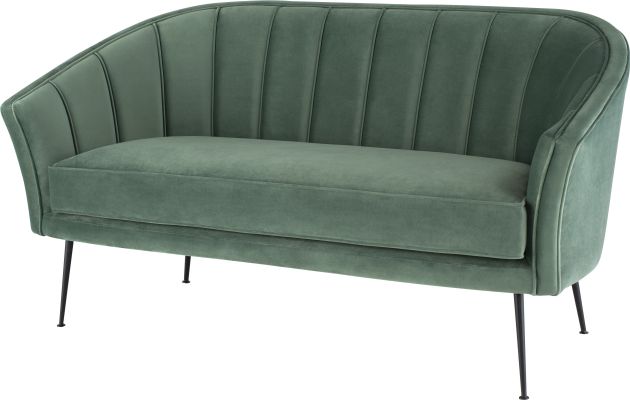 Aria Double Seat Sofa (Moss with Black Legs)
