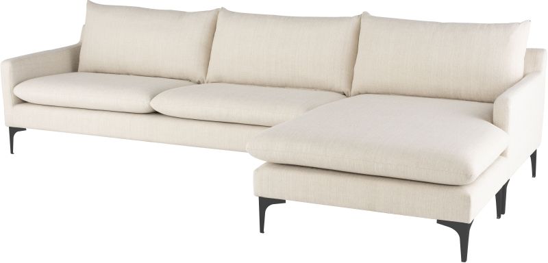 Anders Sectional Sofa (Sand with Black Legs)