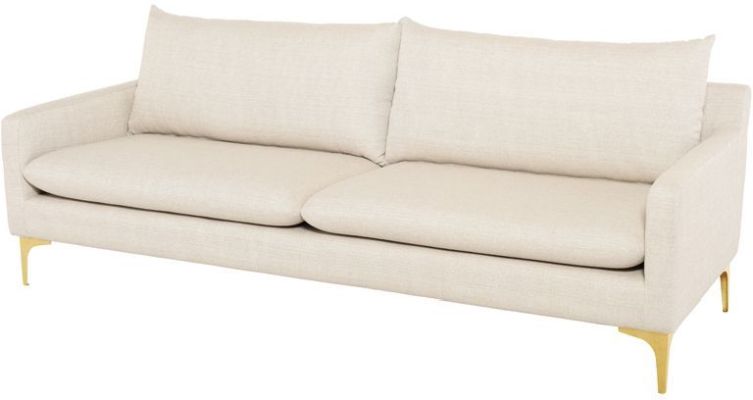 Anders Triple Seat Sofa (Sand with Gold Legs)