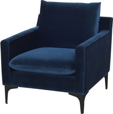 Anders Single Seat Sofa (Midnight Blue with Black Legs)