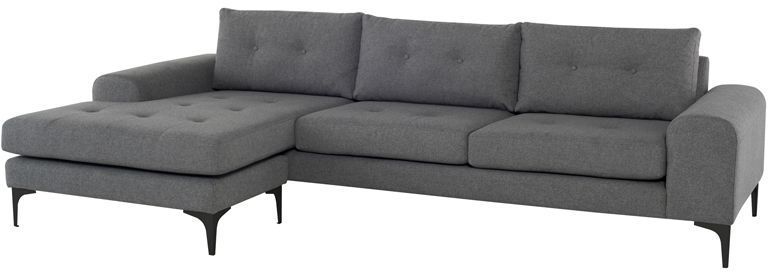 Colyn Sectional Sofa (Shale Grey with Black Legs)