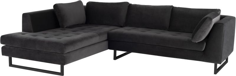 Janis Sectional Sofa (Left - Shadow Grey with Black Legs)