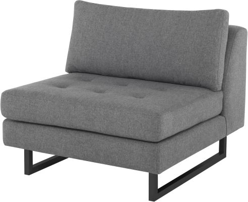 Janis Seat Armless Sofa (Wide - Shale Grey with Black Legs)
