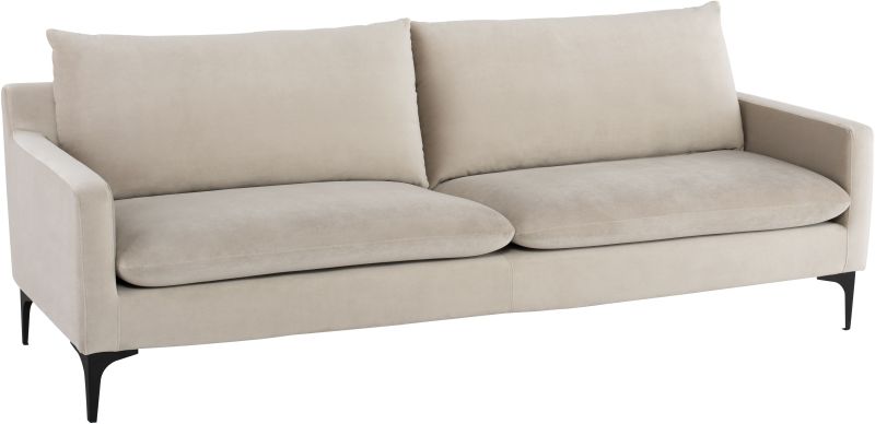 Anders Triple Seat Sofa (Nude with Black Legs)
