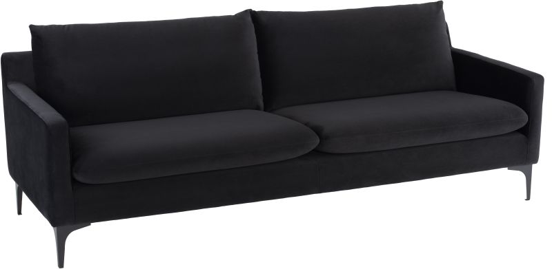 Anders Triple Seat Sofa (Black with Black Legs)