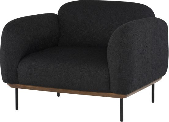 Benson Single Seat Sofa (Charcoal with Black Legs)