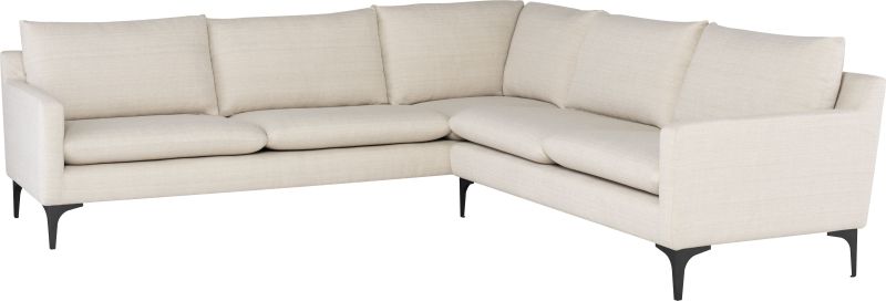 Anders Sectional Sofa (L-Shaped - Sand with Black Legs)