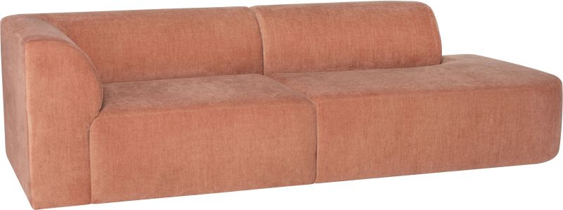 Isla Triple Seat Sofa (LHF - Nectarine with Black Legs)