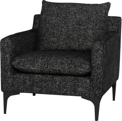 Anders Single Seat Sofa (Salt & Pepper with Black Legs)