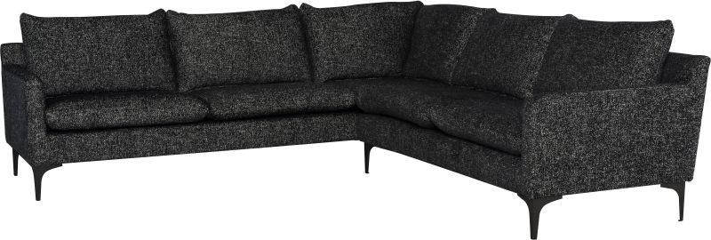 Anders Sectional Sofa (L-Shaped - Salt & Pepper with Black Legs)