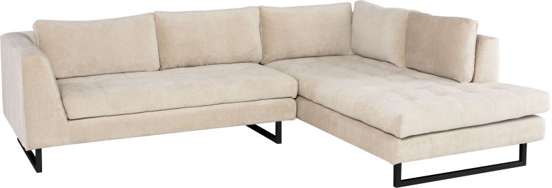 Janis Sectional Sofa (Right - Almond with Black Legs)