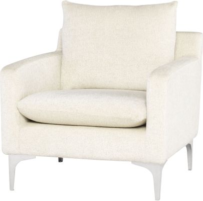 Anders Single Seat Sofa (Coconut with Silver Legs)