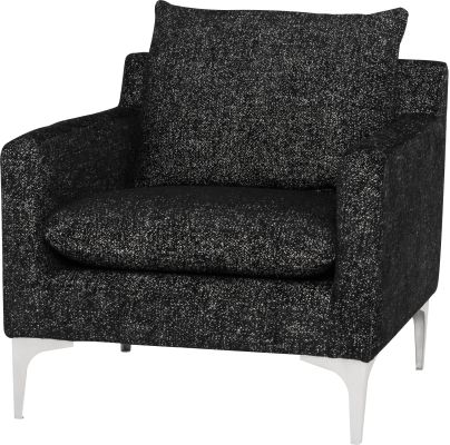 Anders Single Seat Sofa (Salt & Pepper with Silver Legs)