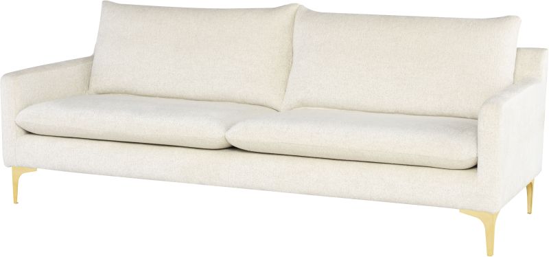 Anders Triple Seat Sofa (Coconut with Gold Legs)