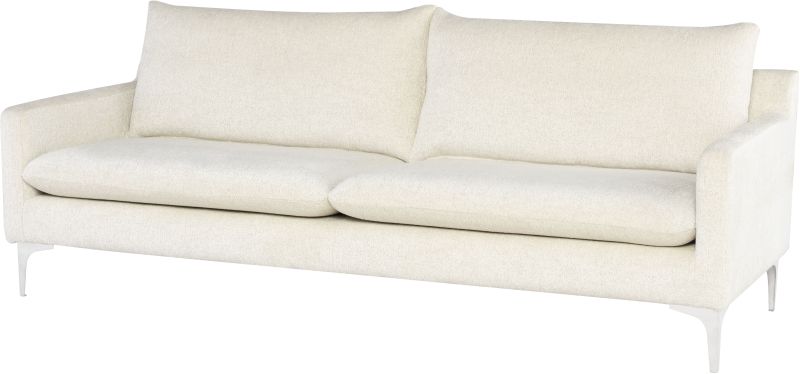 Anders Triple Seat Sofa (Light - Coconut with Silver Legs)