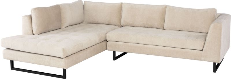 Janis Sectional Sofa (Left - Almond with Black Legs)
