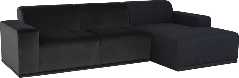 Leo Sectional Sofa (Right - Shadow Grey with Charcoal Chaise)