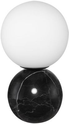 Kiki Table Light Table Lighting (Noir Marble & White Glass Shade)