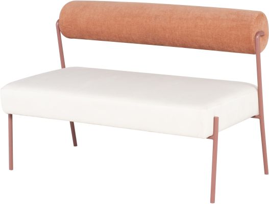 Marni Occasional Bench (Nectarine with Oyster Seat with Rust Frame)