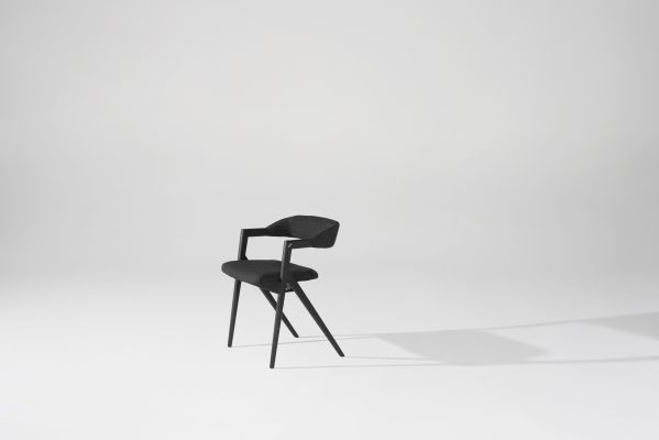 Anita Dining Chair (Charcoal Fabric & Ebonized Frame)
