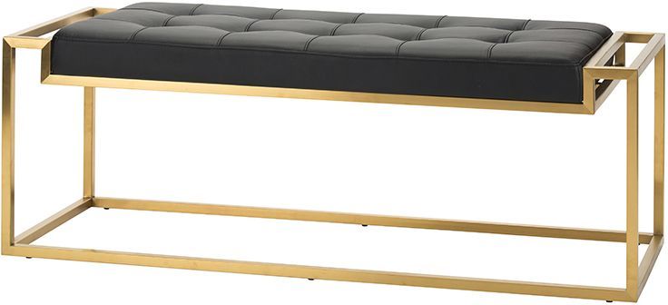 Step Occasional Bench (Medium - Black with Gold Base)