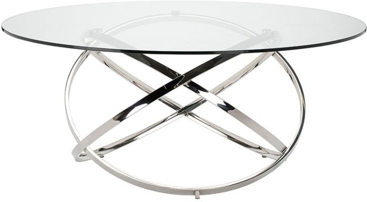 Infinity Dining Table (Medium - Glass with Silver Base)
