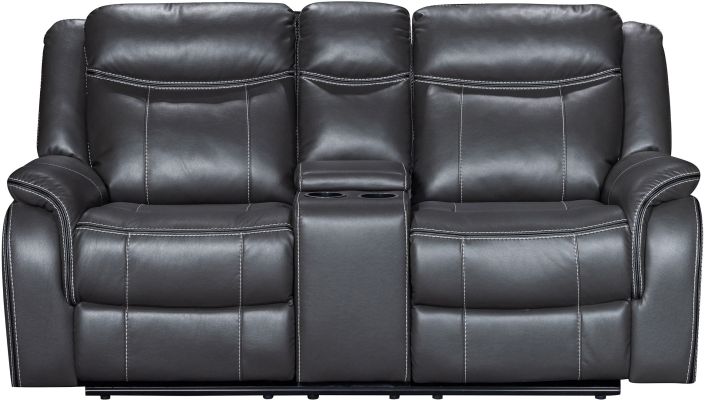 Harvey Motion Loveseat with Cupholder (Dark Grey)