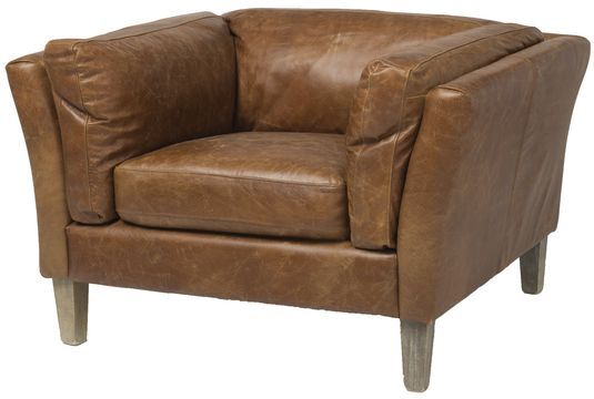 Cartman Club Chair (Distressed Brown Leather)