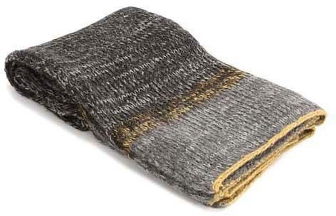 Wool Throw with Trim (Grey & Yellow)