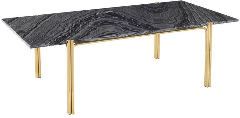 Sussur Coffee Table (Black with Gold Base)
