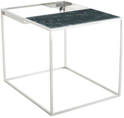 Corbett Side Table (Green with Silver Base)