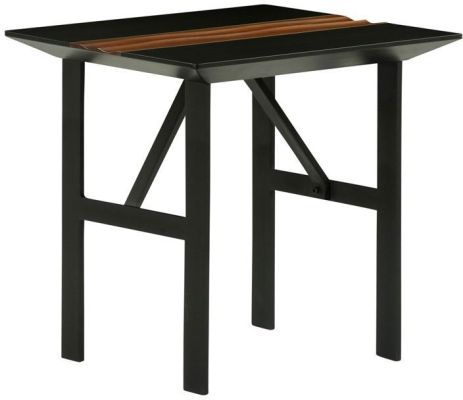 Swell Side Table (Black with Walnut Accent)