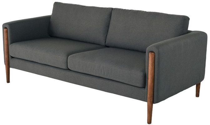 Steen Triple Seat Sofa (Steel Grey with Walnut Legs)