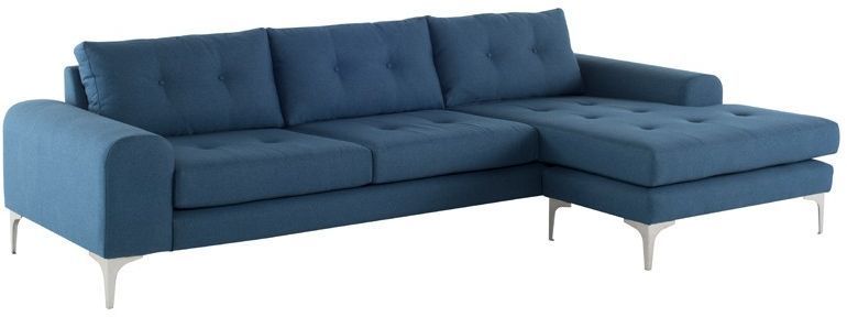 Colyn Sectional Sofa (Lagoon Blue with Silver Legs)