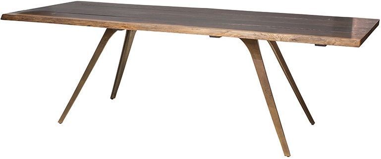 Vega Dining Table (Seared Oak with Bronze Legs)
