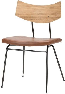 Soli Dining Chair (Light - Caramel Leather with Black Frame)